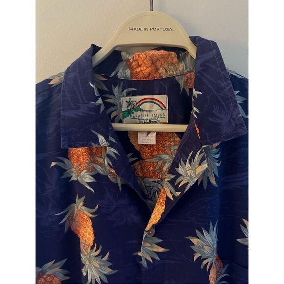 Rare Vintage Paradise Found for L.L.Bean Hawaiian Short Sleeve Button Down XL - Picture 2 of 5